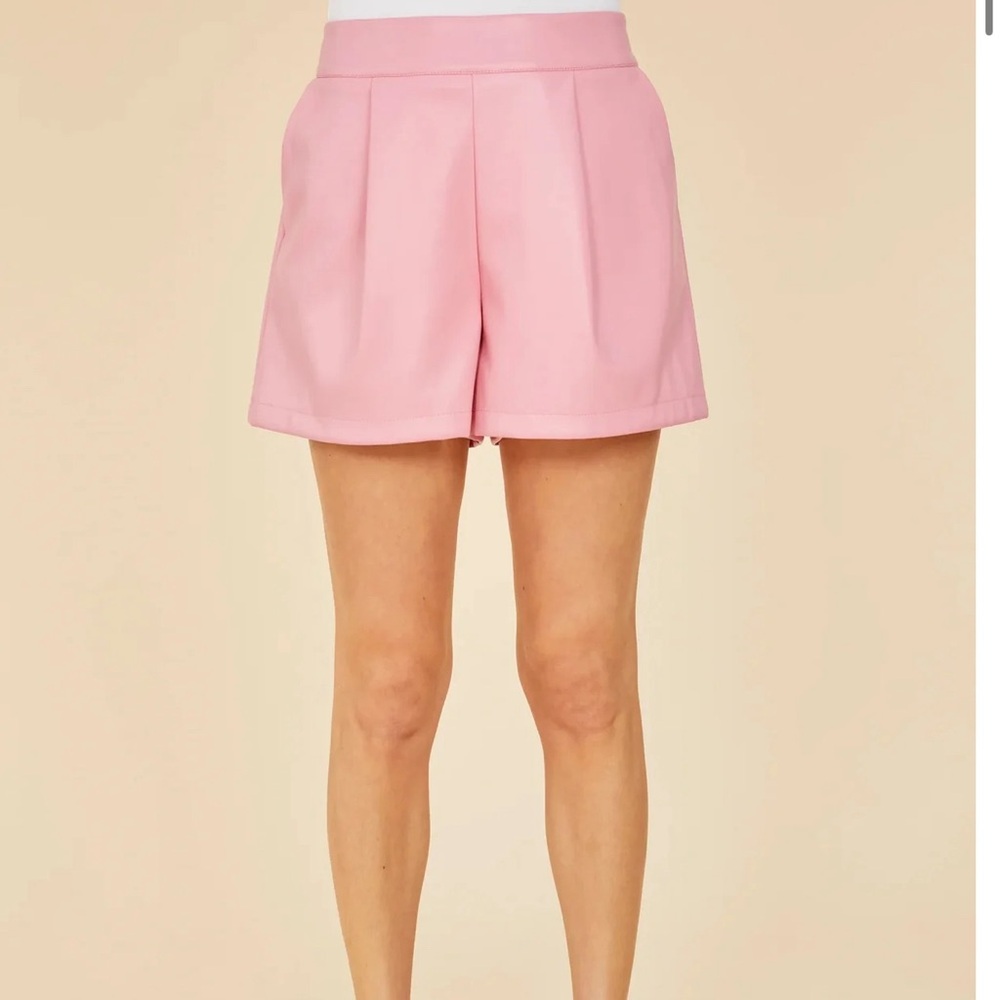 Light pink Pleather shorts
